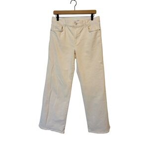Loft The Mid Rise Wide Leg Jeans Cream Off White Relaxed Denim Size 29‎ 8